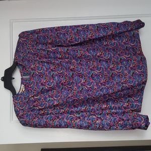 Vintage 80's long-sleeve blouse with pleating details